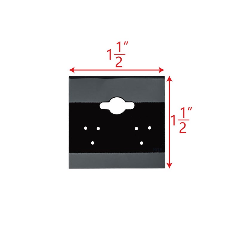 MOOCA 100 Pieces of 1.5 x 1.5-inch Plain Black Velvet Hanging Earring Cards Serve as Earring Holders and Display Cards for Ear Studs and More. Made of Plastic, Designed to Showcase Earring Display. - Image 2